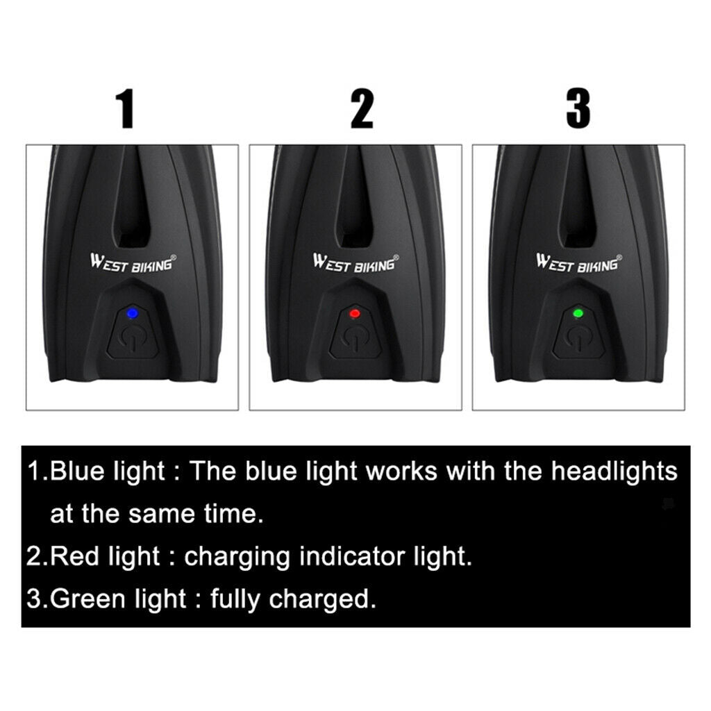 Waterproof Bike Front Light Cycling Handlebar USB Lamp Torch Flashlight