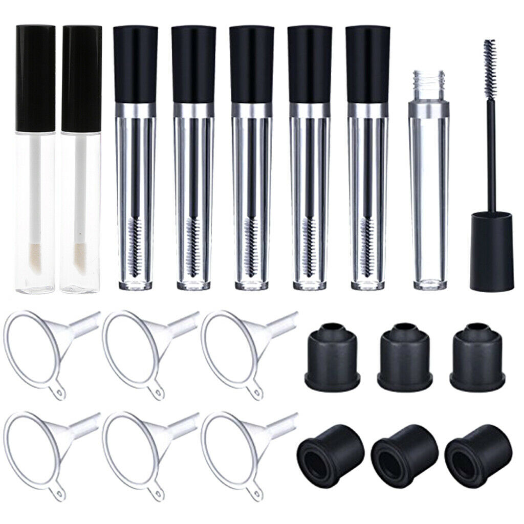 Empty Tubes Bottle Rubber Inserts Funnels Set for Mascara Eyelash Lip Gloss