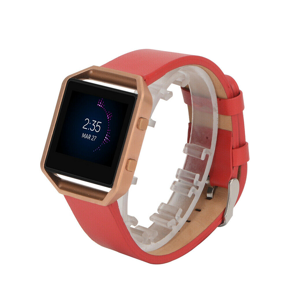 Leather Watch Wrist Band Replacement Strap for Blaze Smartwatch Red