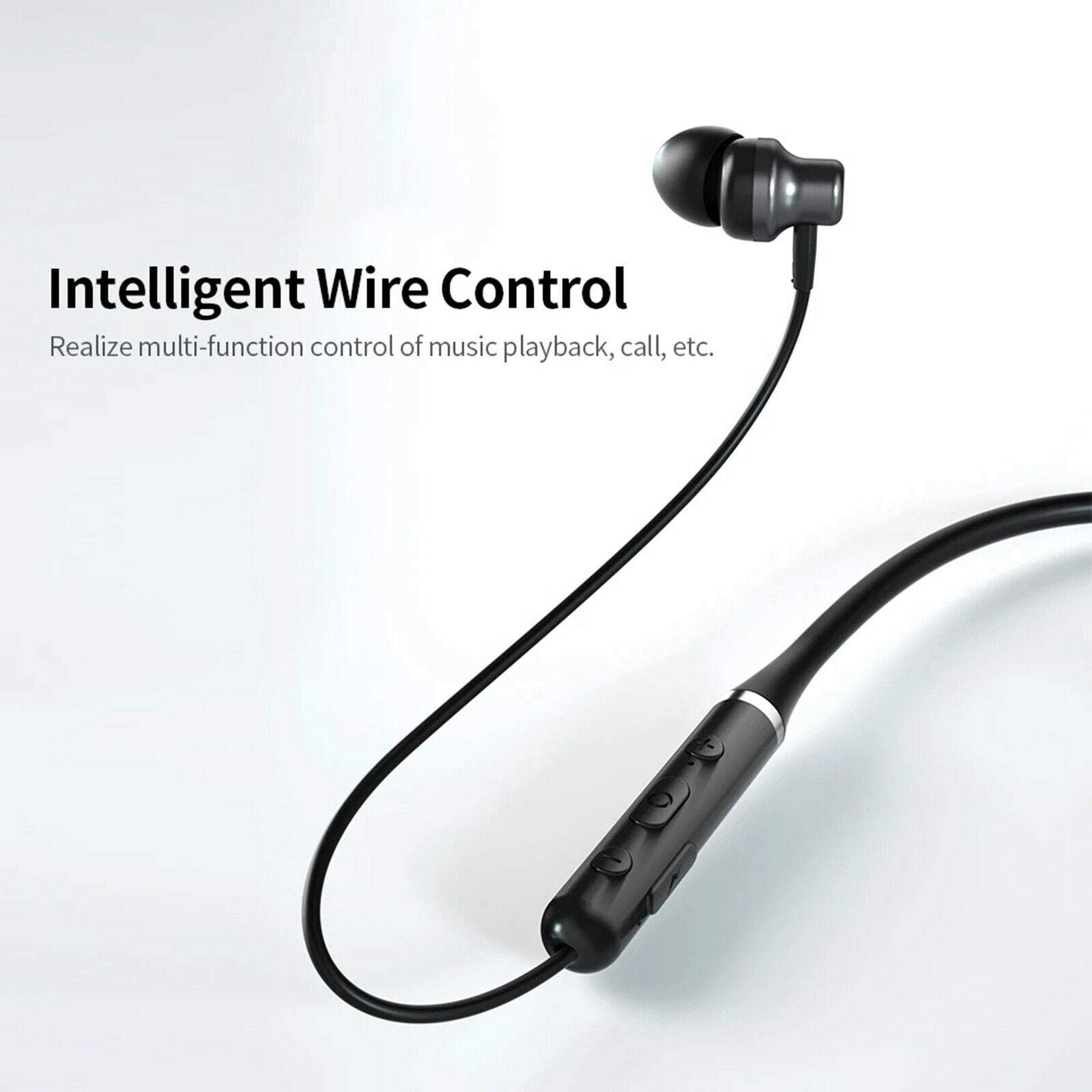 HE05 Pro Magnet Wireless Bluetooth Headphones Earbuds Neckband Headset Black