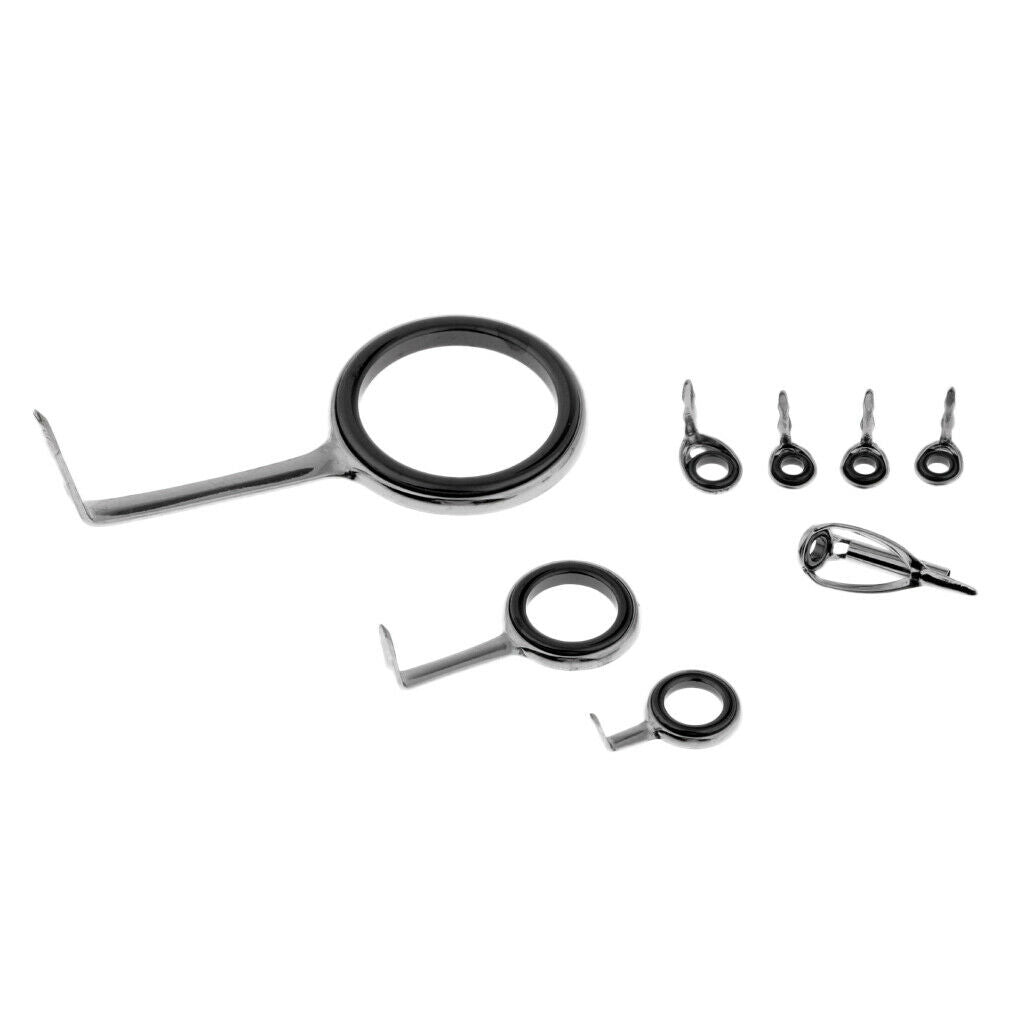8x Fishing Rod Guide Rings Rod Fishing Rod Eyes Mixed Size Beachcaster