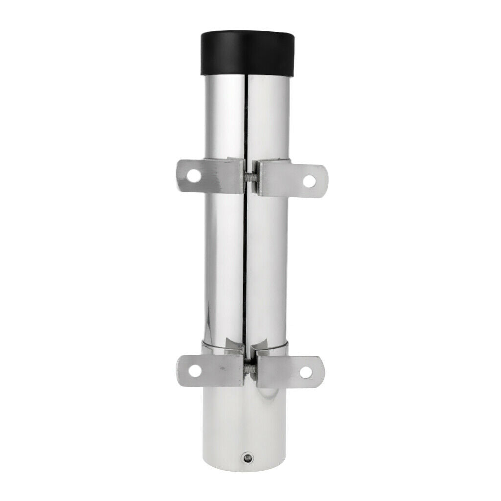 Marine Stainless Steel Side Mounted Fishing Rod Bracket Black Rubber Insert