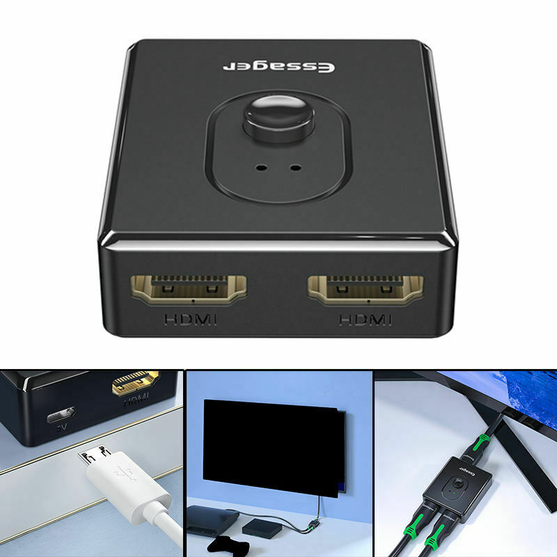 1x2/2x1 HDMI 2.0 Splitter Connector for DVD HDTV Dual Modes No Extra Power