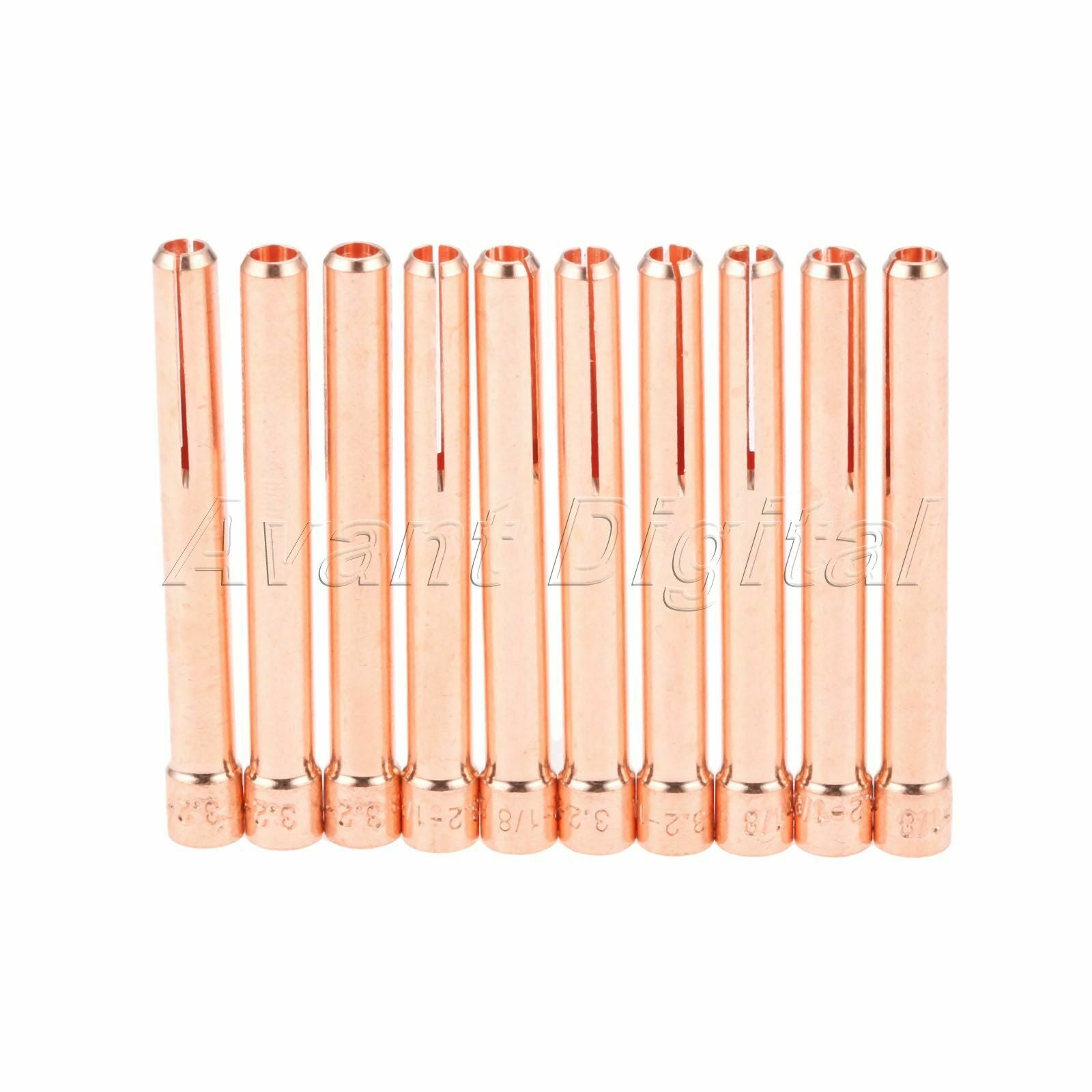 10Pcs Replace Kit 1/8" 10N25 3.2mm Collet Tips For WP17 18 26 TIG Welding Torch