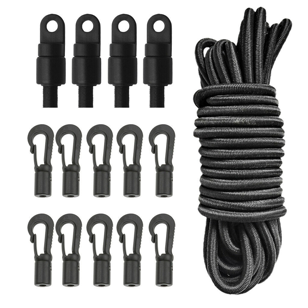 1/4 "16.4" High-performance Elastic Bungee Rope + 4 Pieces of Shock Cord End