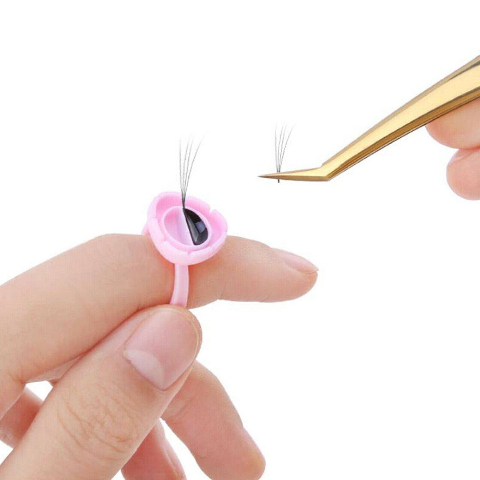 Eyelash Extension Rings Lash Glue Cup Glue Rings Makeup Supplies Tools White