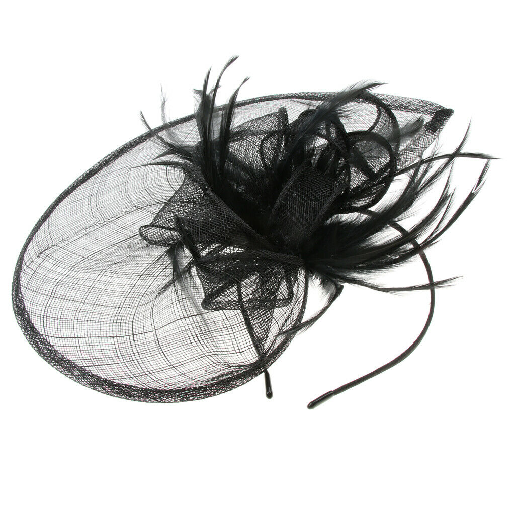 Women Hair Clip Fascinator Headpieces Wedding Bridal Hair Accessory Wine Red