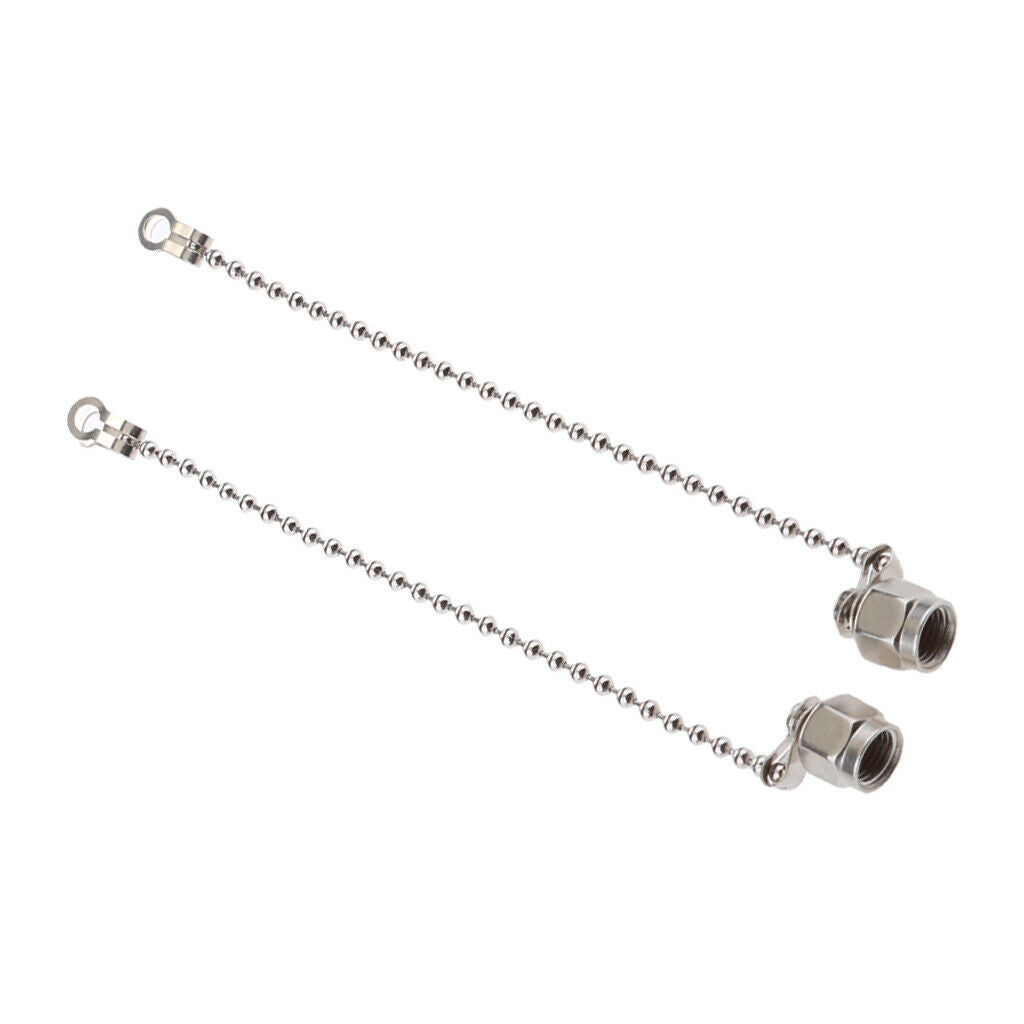 2Pcs SMA Male Straight Protection Dustproof Cover with Chain