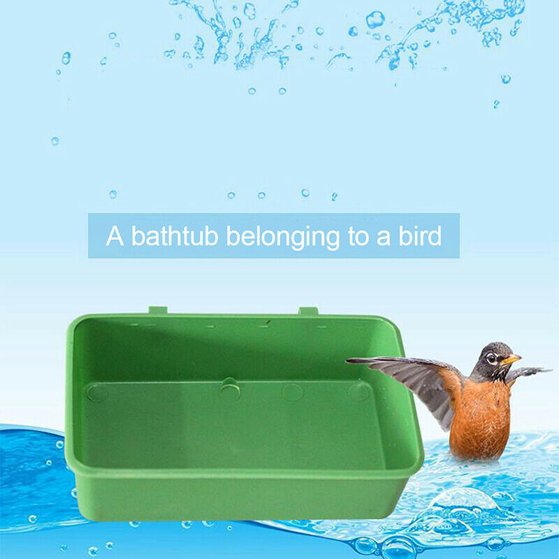 Small Plastic Bird Bath Tub Parrot Shower Bathtub Bird Food Bowl for Feed.l8