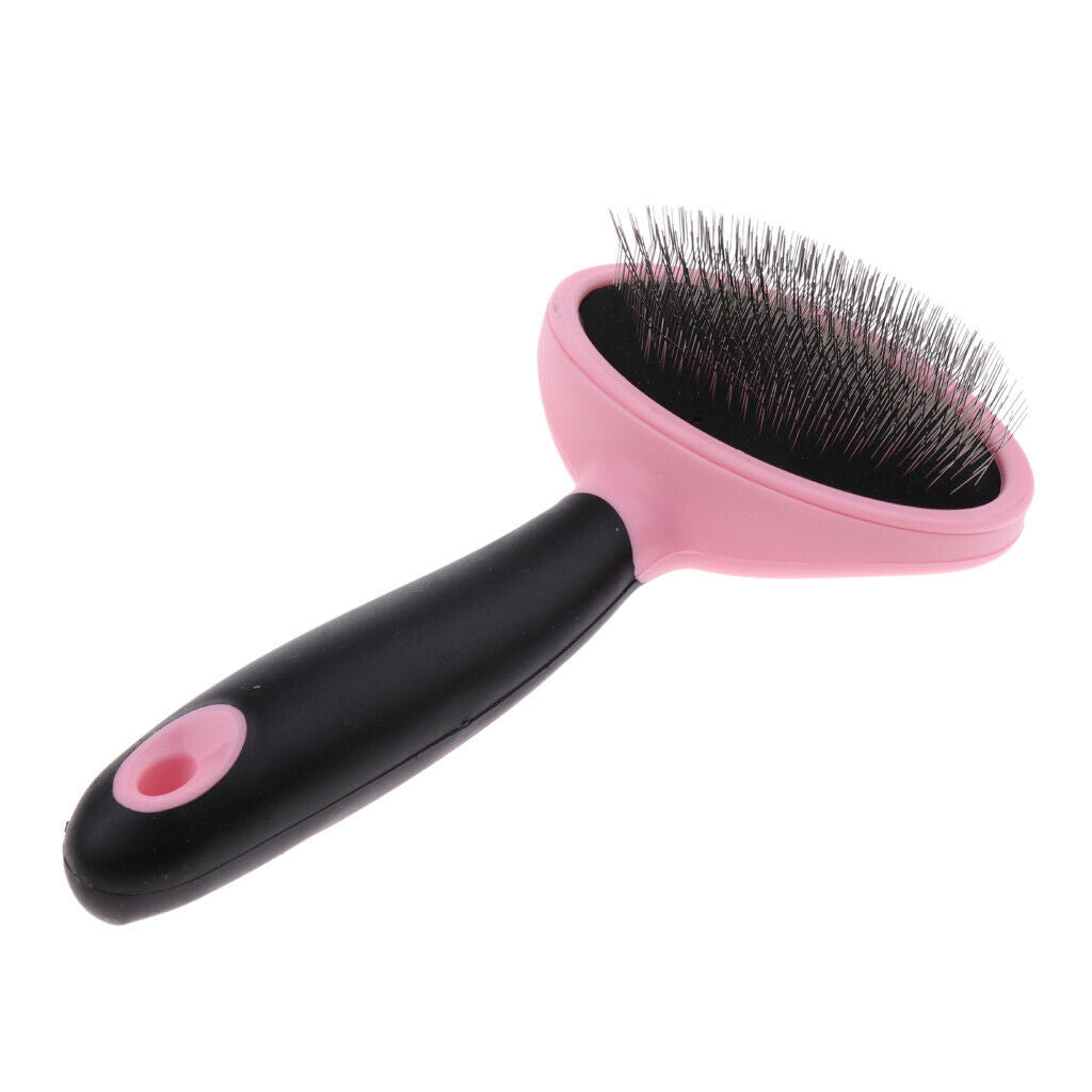 Pet Hair Rake Brush Dog Cat Grooming Comb Slicker Brush Grooming Tool Pink