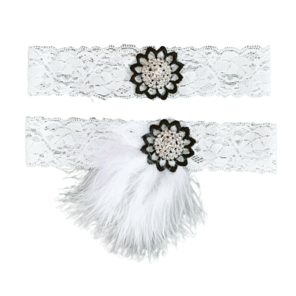 Bridal Wedding Sexy Lace Garter Belt Women Flower Feather Legs Strap Club