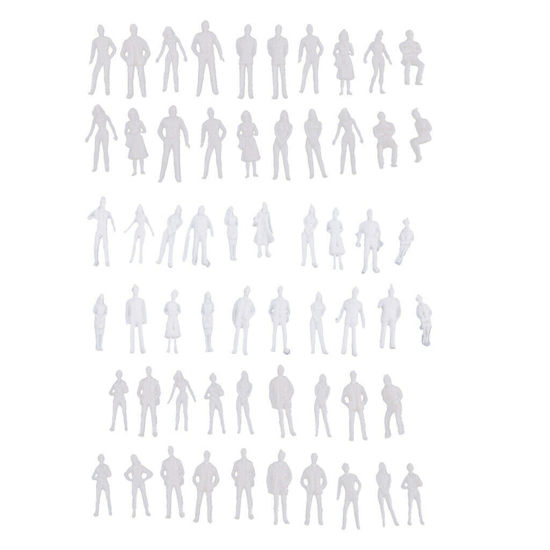 20x 50th Unpainted Diorama Plain People Figures Kit Photo Props Supplies