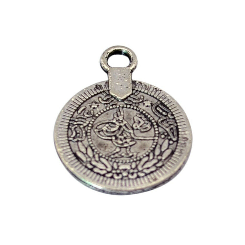 200 Pieces Gypsy Boho Carving Flower Coin Charm for Jewelry Making Pendant
