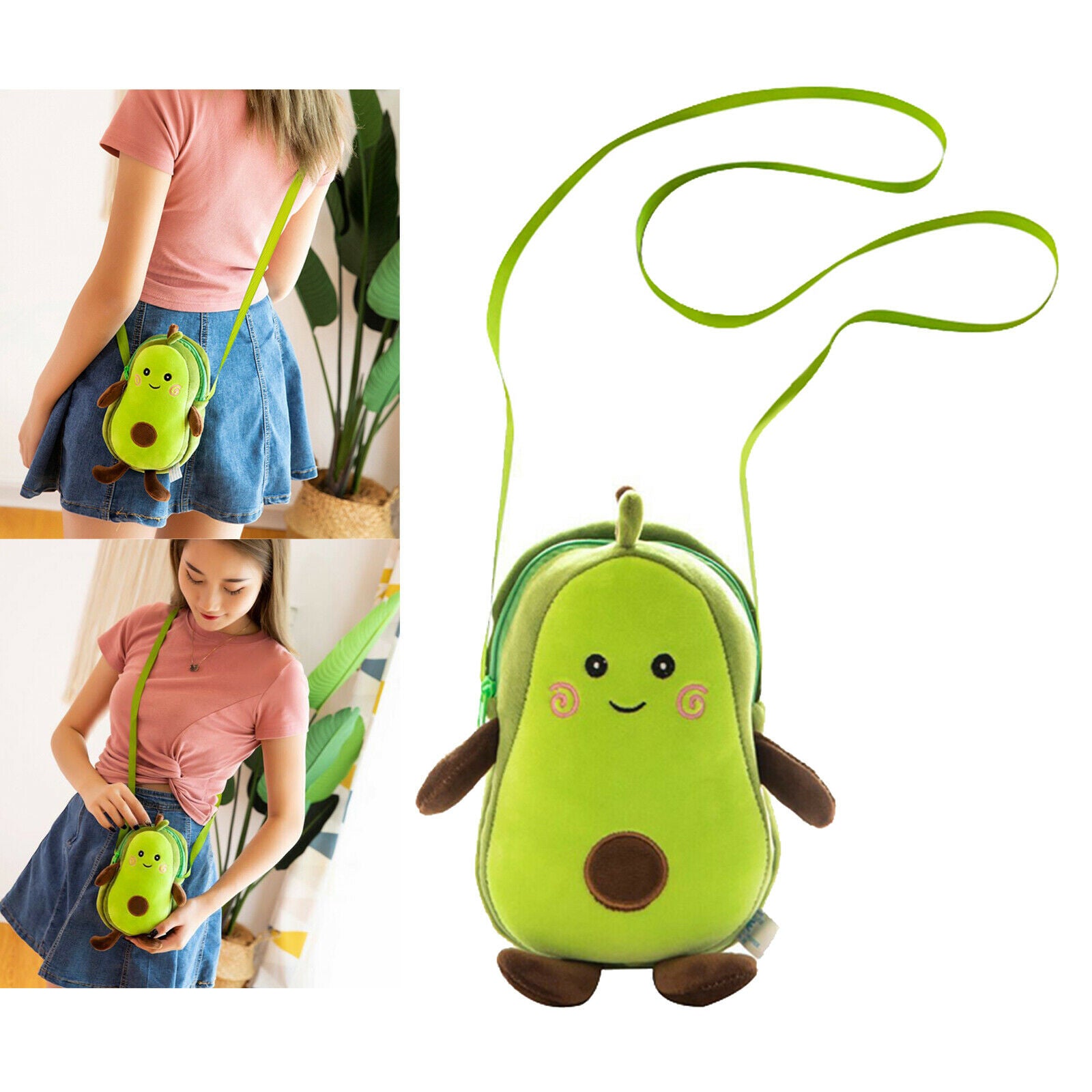 Avocado Shaped Purse Messenger Bag Crossbody Shoulder Bag Avocado Lover Gifts