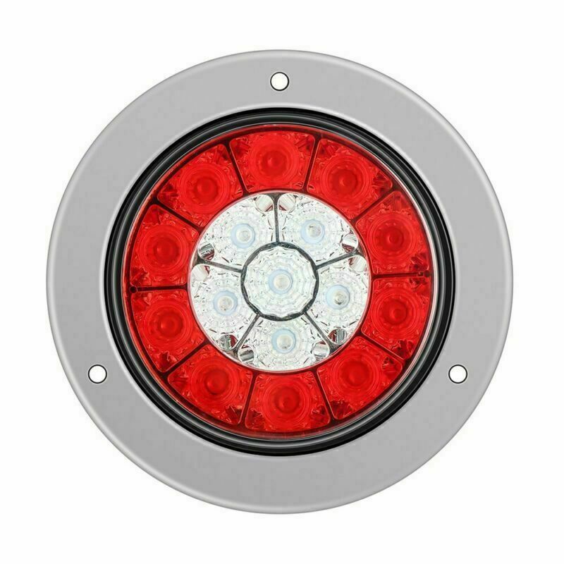 4X 4inch Tail Light Round Red Amber Truck RV Trailer Stop Brake Turn Signal Lamp