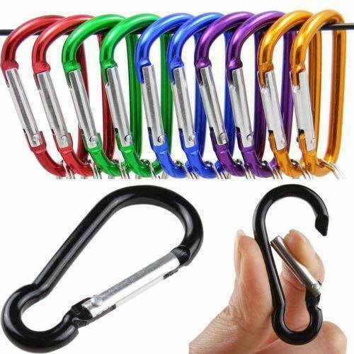 10 Bulk Aluminum Carabiner D-Ring Key Chain Clip Snap Hook Karabiner Camping Key