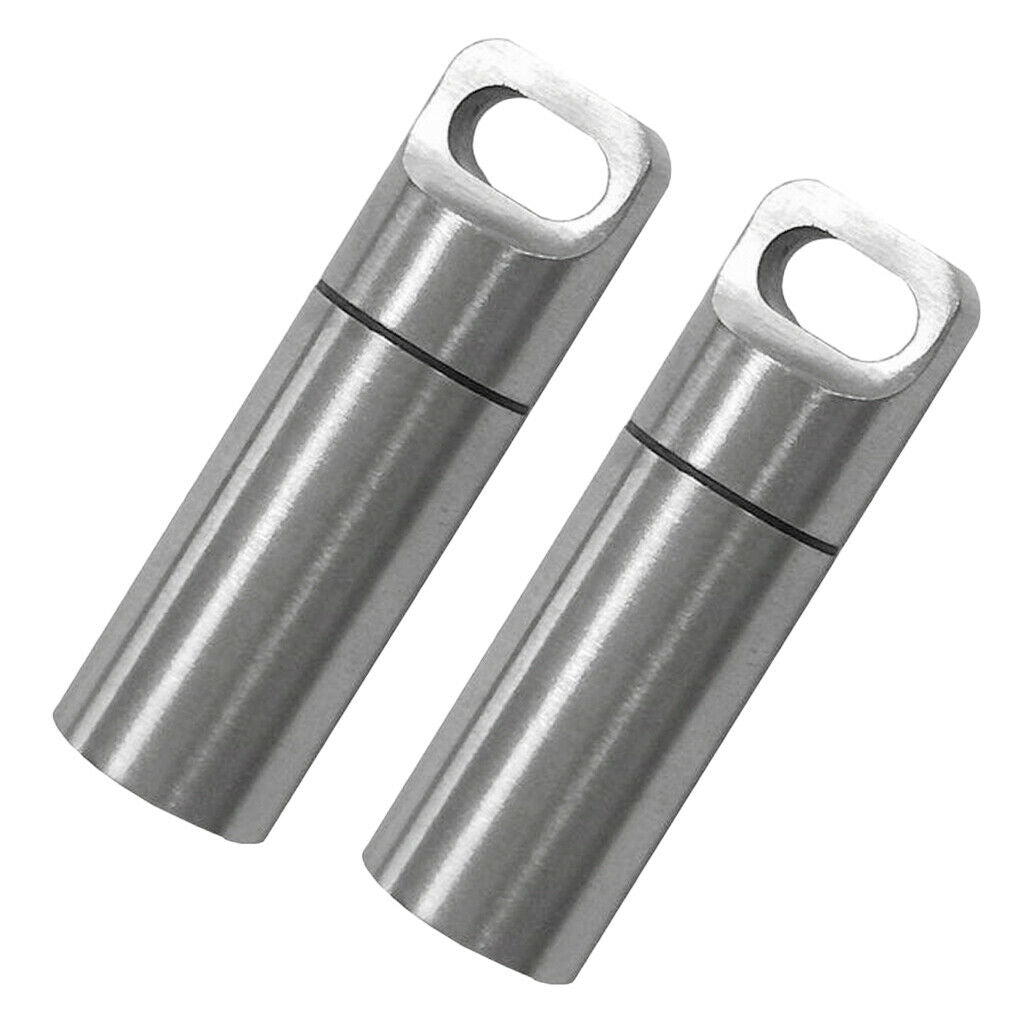 2pcs 304 Stainless Steel Mini Sealed Cabin Survival Waterproof Container