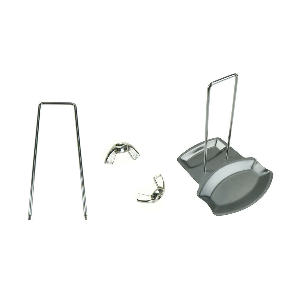 Stainless Steel Pan Pot Rack Cover Lid Rest Stand Spoon Holder Kitchen tool BDA