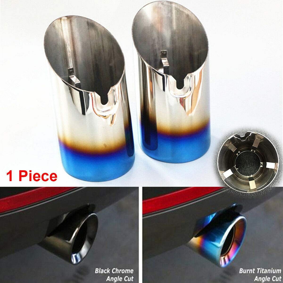 1× Angle Cut Toasted Blue Car Exhaust Tip For BMW F32 F33 N55 435i 440i 2014-Now