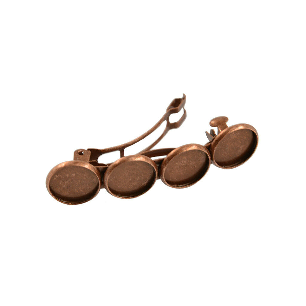 6pcs Round Hair Pin Clip Barrette Blanks With 12mm Bezel Hairpin Findings