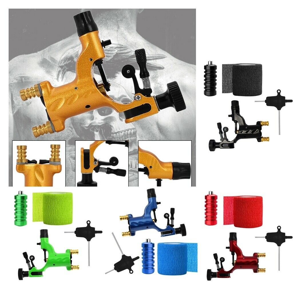Tattoo Machine Set Rotary Dragonfly Handle Grip with Backstem Equipment Red