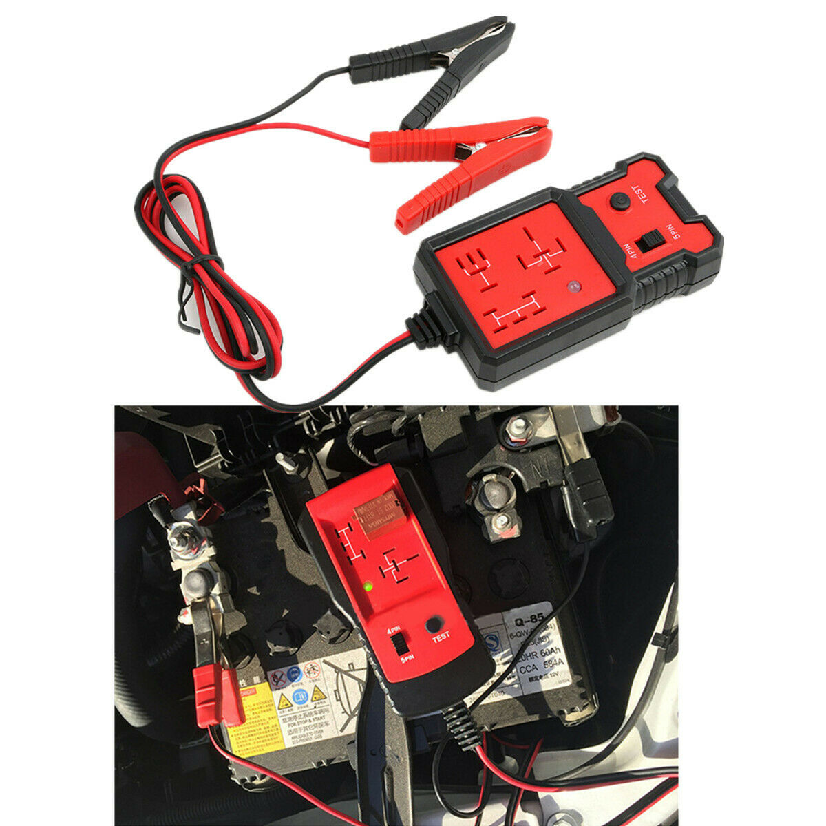 12V CNBJ-707 Vehicle Relay Tester Qualified-Green Light Unqualified-Red Light