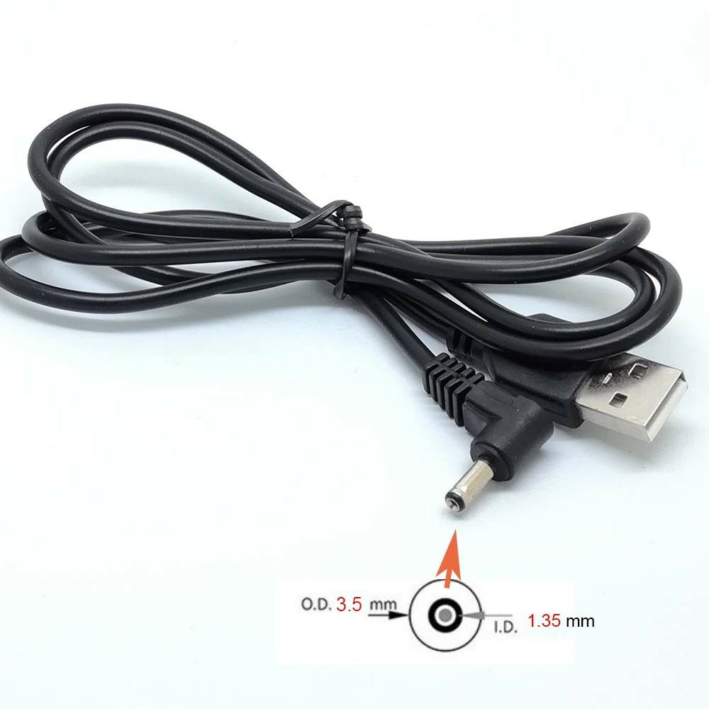 10pcs 90 Angle PC USB Male to 5V DC 3.5mm x 1.35mm Barrel Connector Power Cable