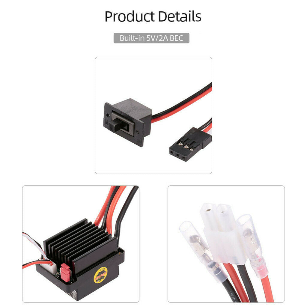 Metal 540 55T Motor w/ 60A ESC for Axial SCX10 RC4WD D90 RC Car Accessories