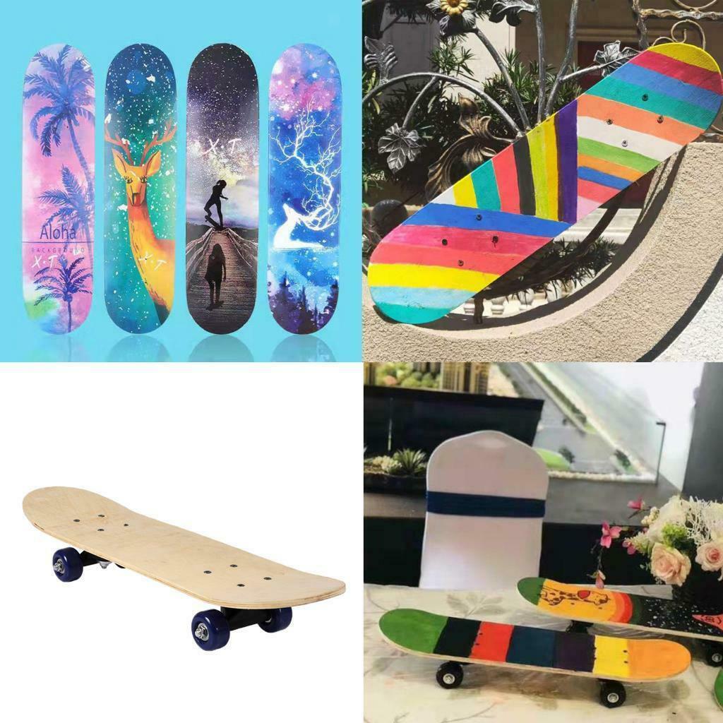 2Pc 24inch Blank Skateboard Decks 7-Layer Maple Double Concave Natural Skate Pro