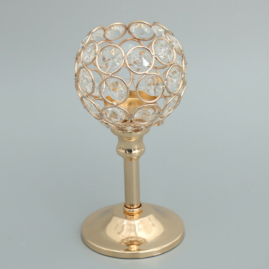 European Style Mosaic Candle Holder Moroccan Candlestick for Wedding Golden- S