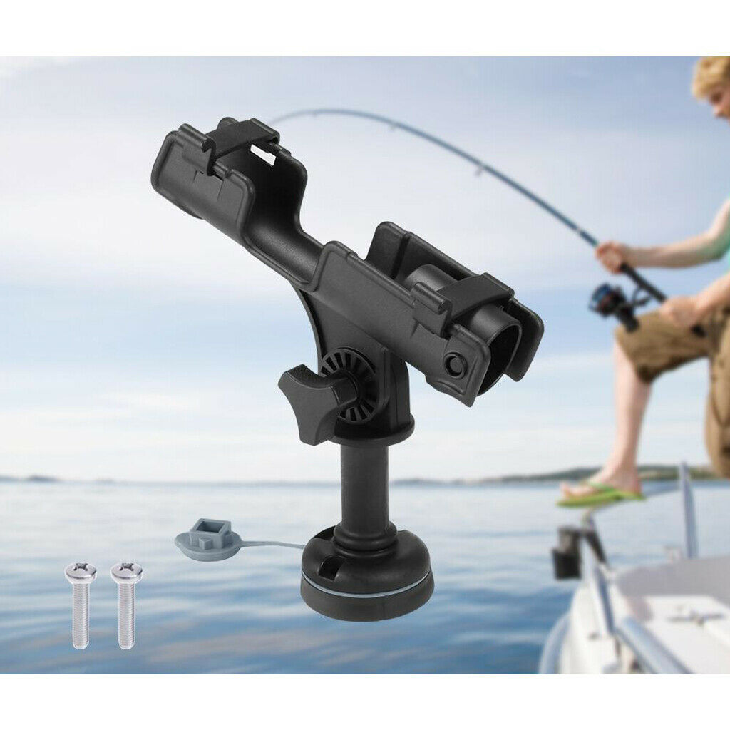 BLACK NYLON BOAT FISHING POLE HOLDER - MARINE / KAYAK / CANOE / YACHT - 360
