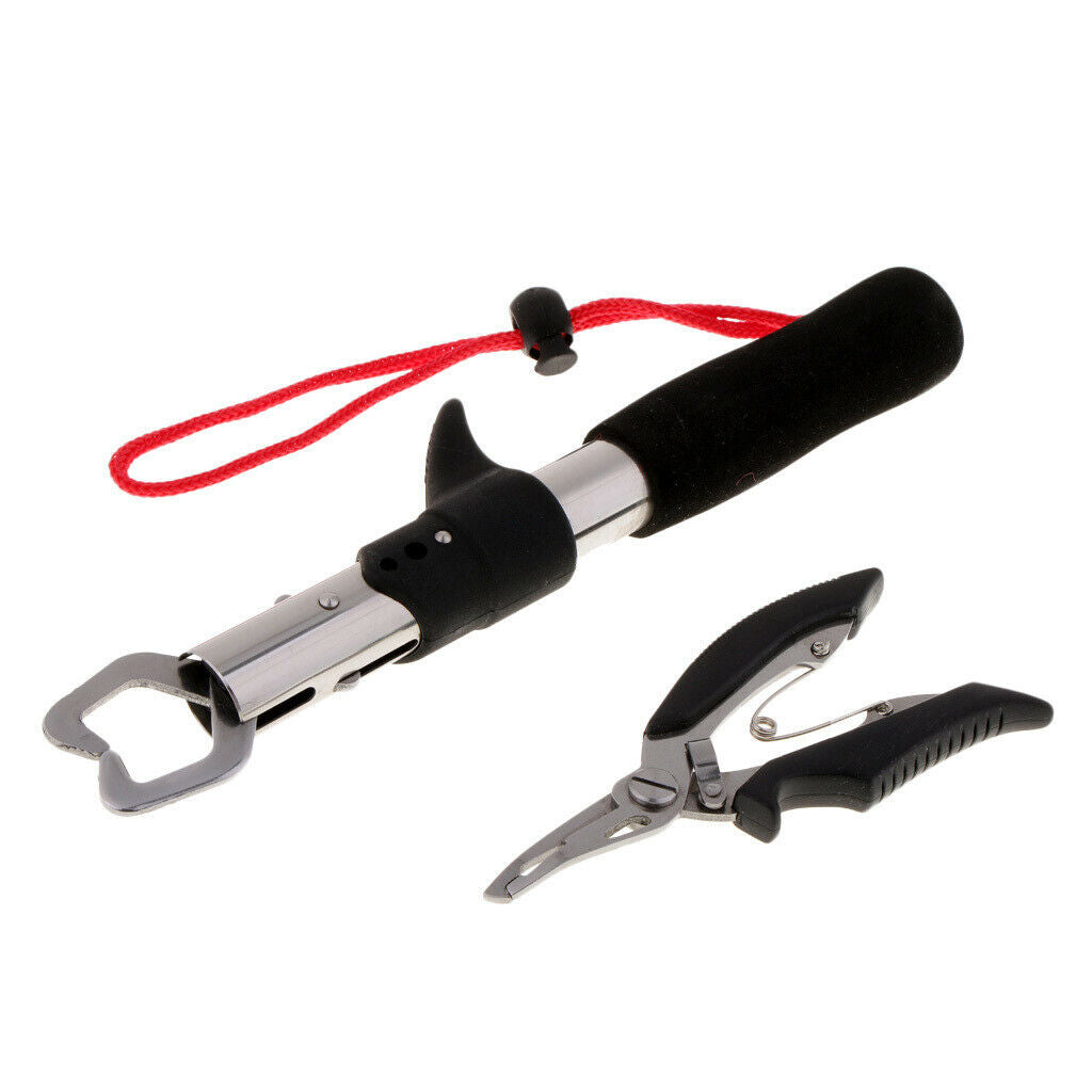 Stainless Steel Fish Gripper and Plier Combo Fish Lip Grabber Line Cutter