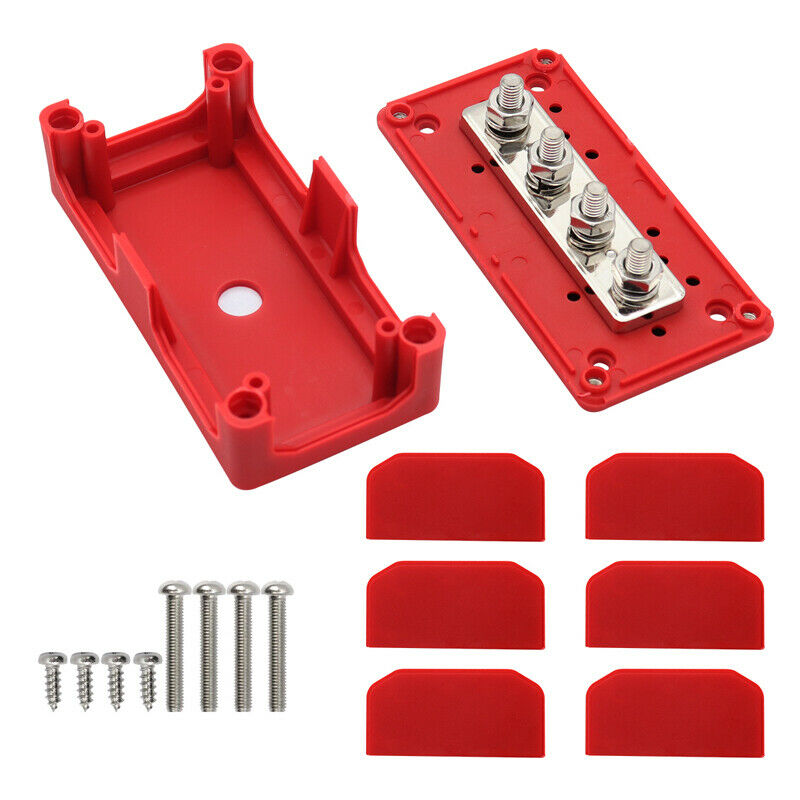 300A Module Power Distribution Block Busbar Box with 4X M8(5/16") Terminal Studs
