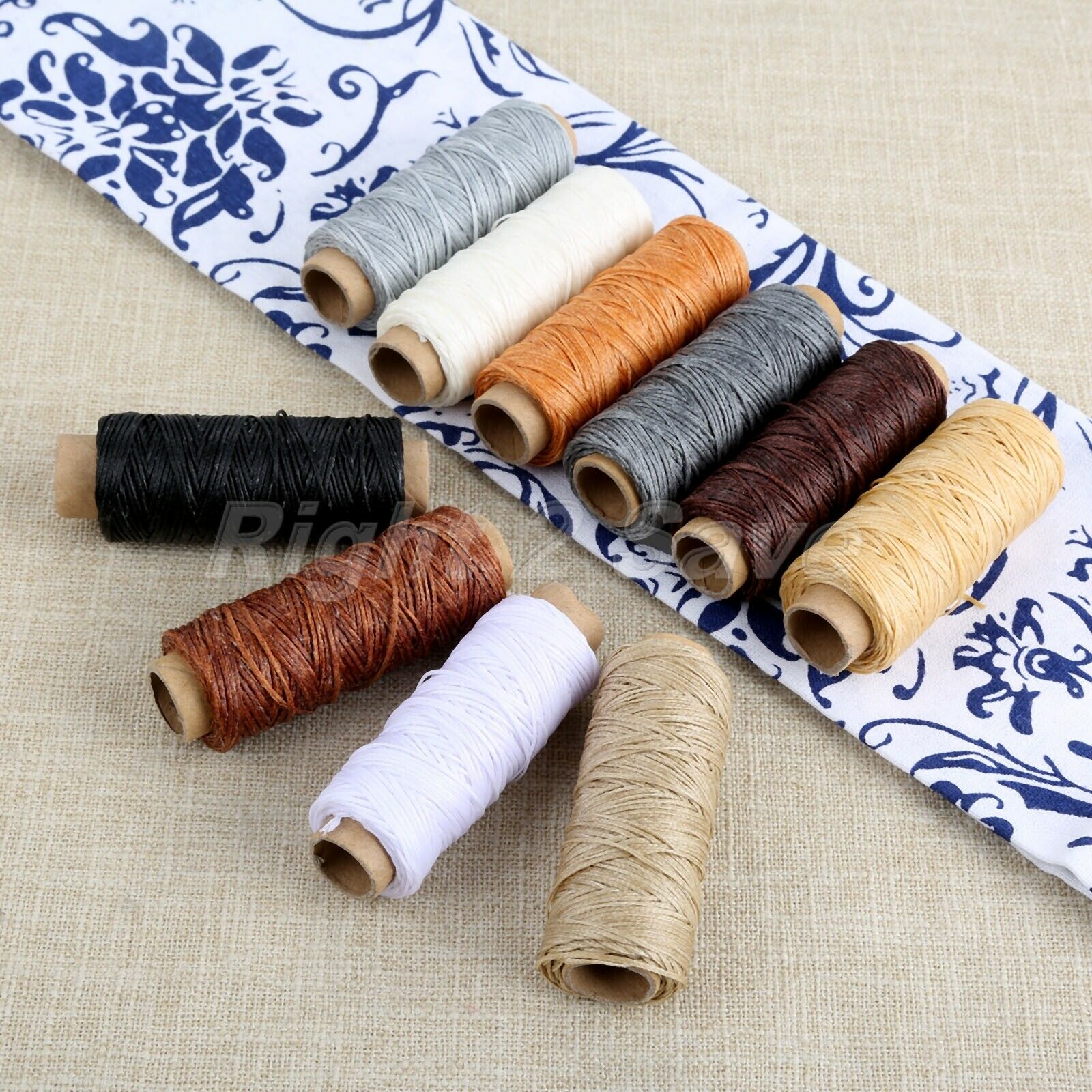 10 Rolls 50m 150D Flat Sewing Wax Line for Handmade Leather Craft DIY 10 Colors