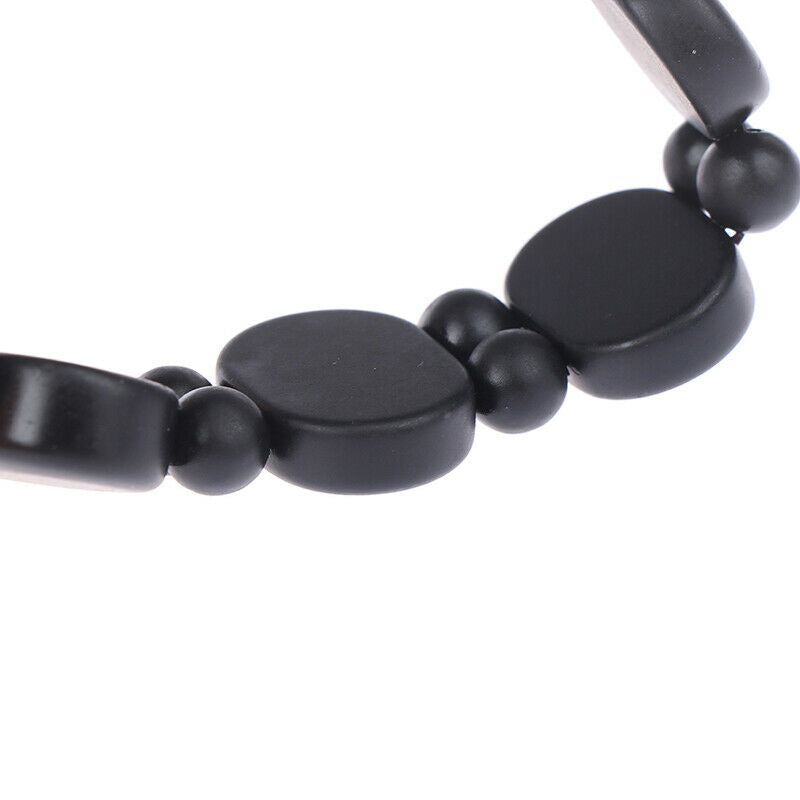 Hand Bracelet Natural Bianshi Beads Black stone Needle Women Men charm fash Rf