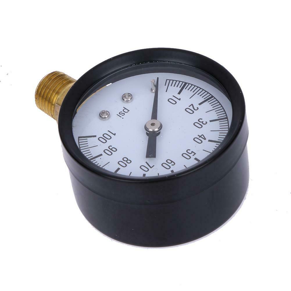 100 PSI 0.25in Air Pressure Gauge Meter Hydraulic Tester Dial Manometer @