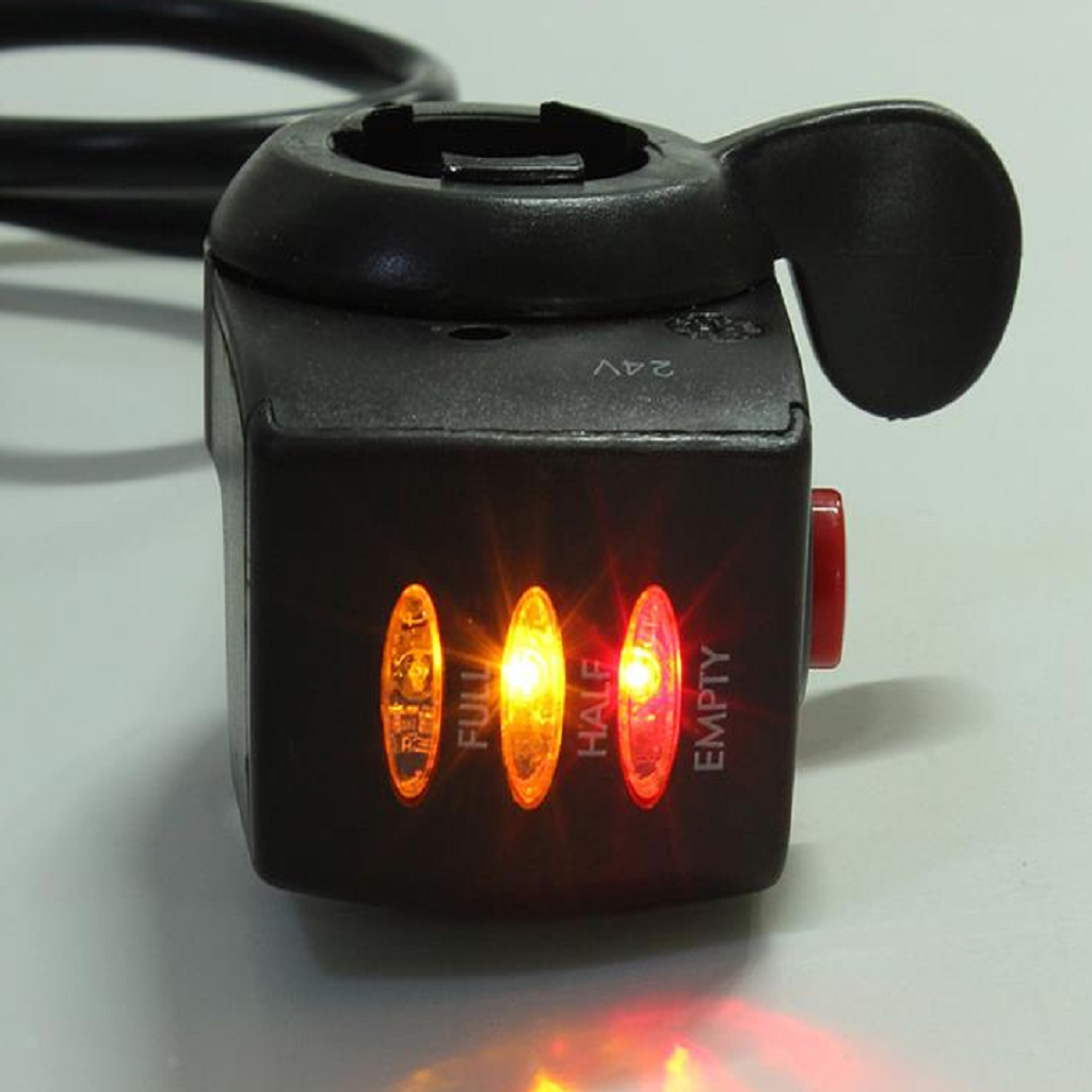 22mm Handlebar E-bike 3 LED Power Display Self-lock Switch Throttle