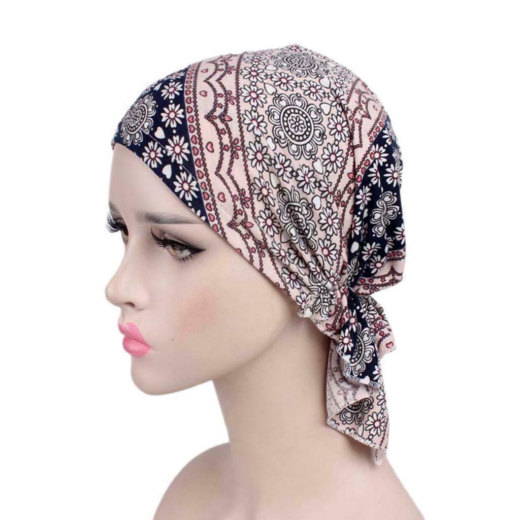 Women's Cotton Chemo Cancer Cap Muslim Stretch Beanie Headscarf Headwear