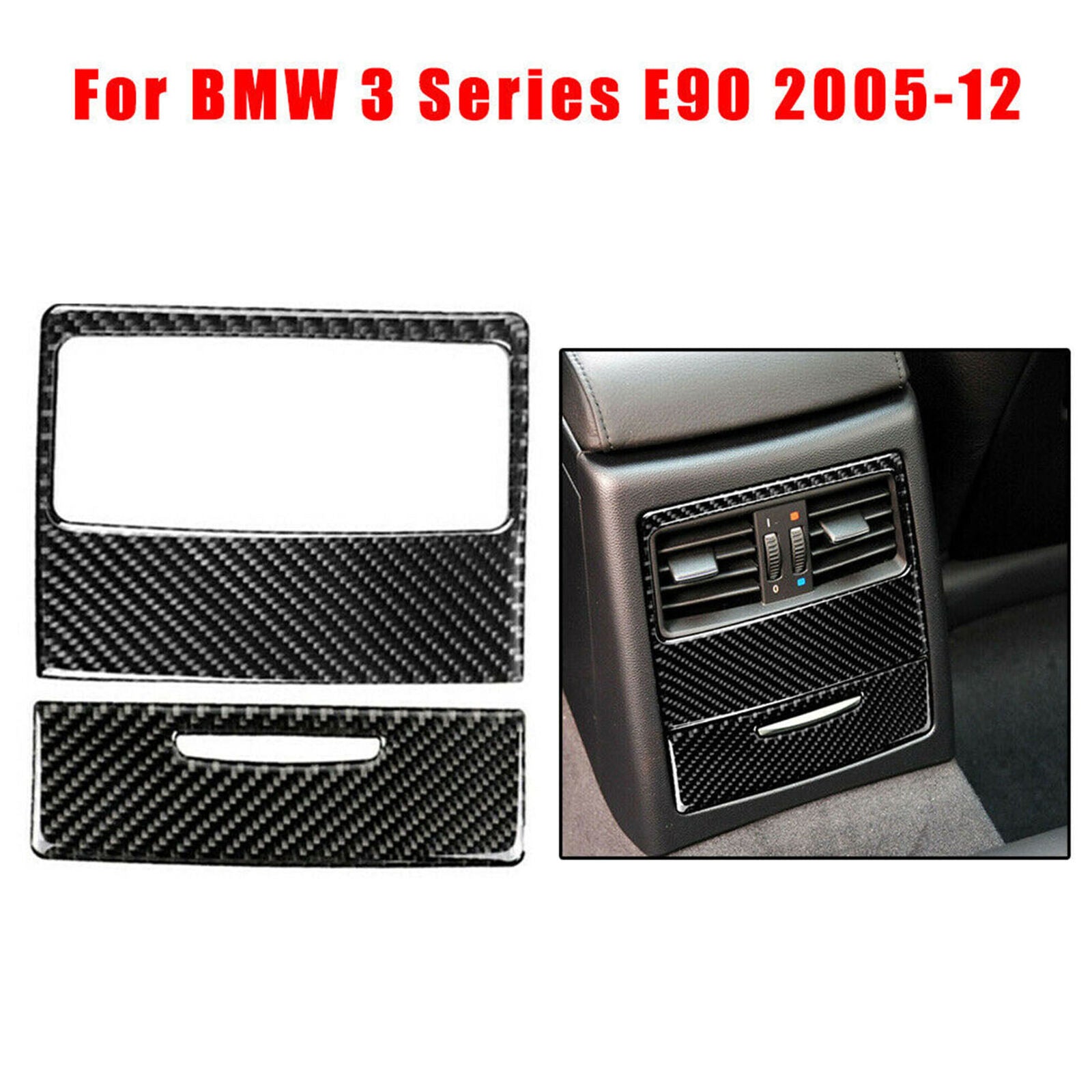 Carbon Fiber Style Rear Air Vent Outlet Cover Trim For BMW 3 Series E90 05-12 US