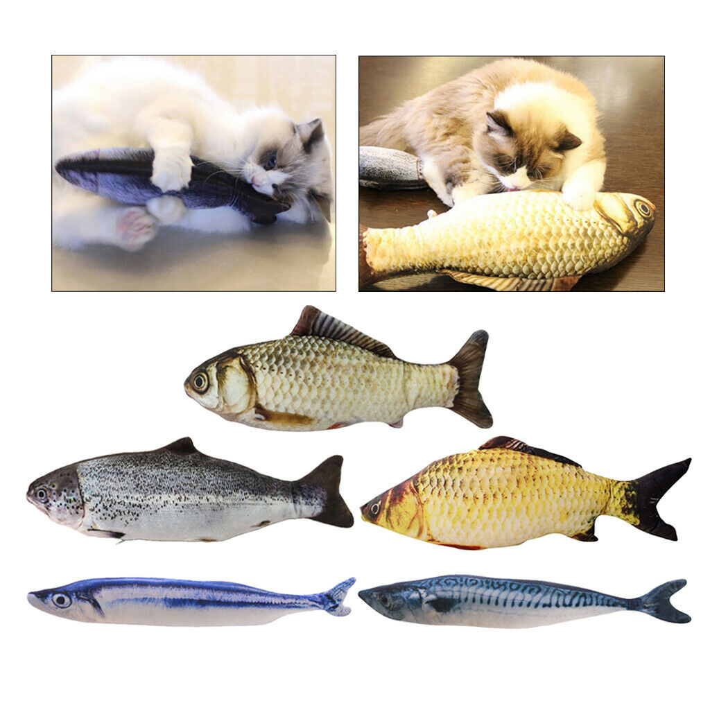 Set of 2 Cat Moving Flopping Fish Toys Cat Chew Kicker For Pet Cat Supplies