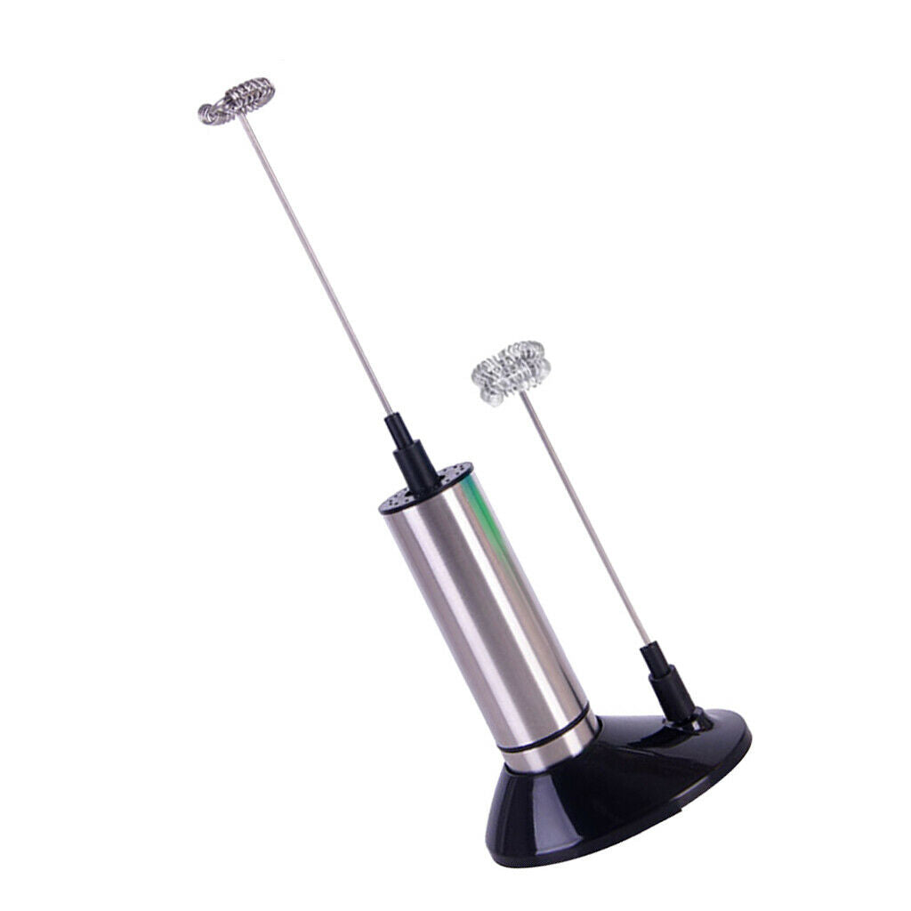 Double Spring Whisk Electric Milk Frother Kitchen Mixer Hand Milk Foamer