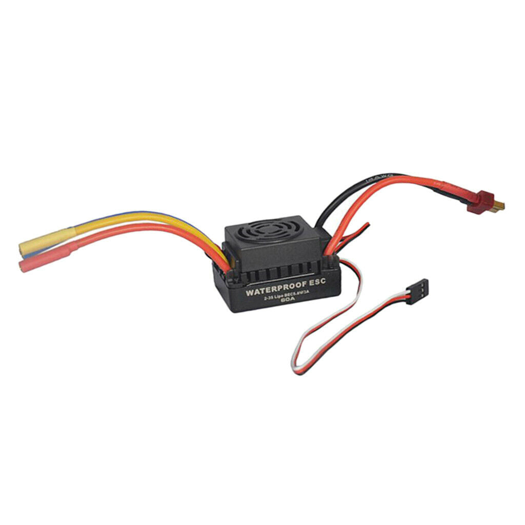 60A Brushless ESC Motor Speed Controller Heatsink for 1:10 RC Car Black