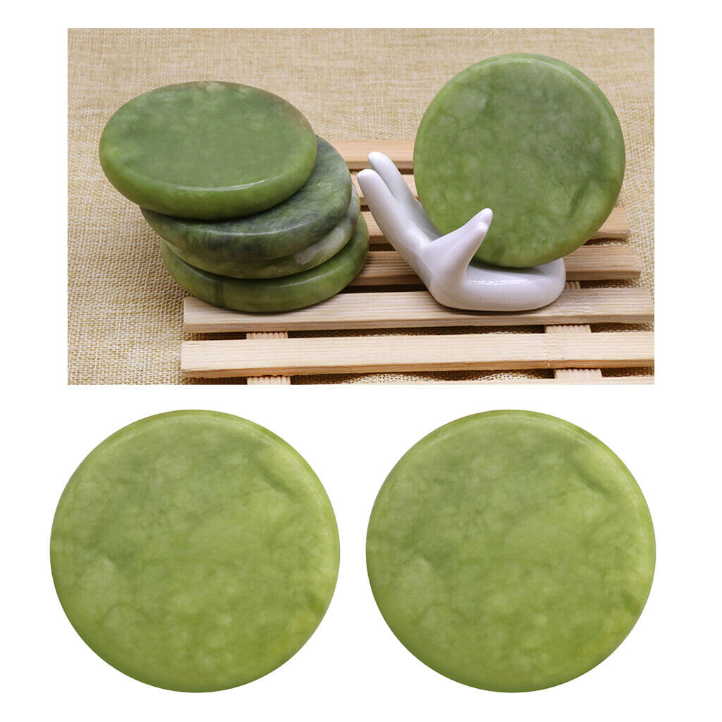 2x Jade Massage Stone Back Arms Beauty Spa Massage Hot Stones Body Relaxing