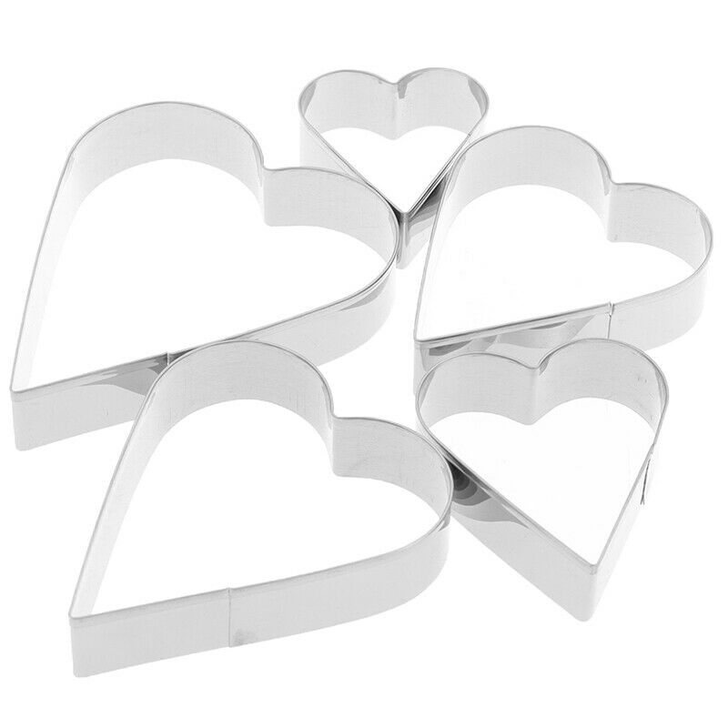 5pcs/set Heart Shape Cookie Cutter Cake Decorating Tools Fondant Fondant .l8