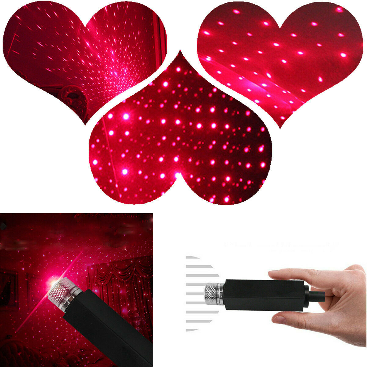 Universal USB Plug Mini LED Car Roof Star Night Lights Projector Various Effects