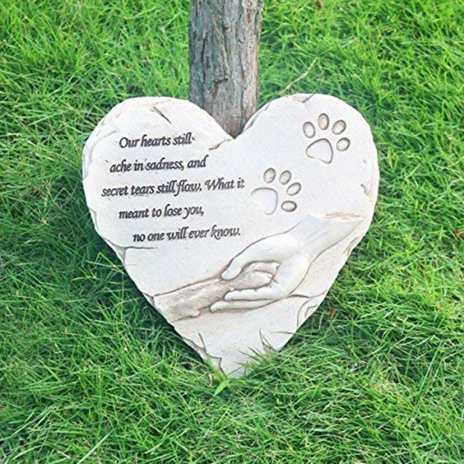 Pet Memorial Stone Waterproof Dog Grave Marker Backyard Tombstone Stepstone