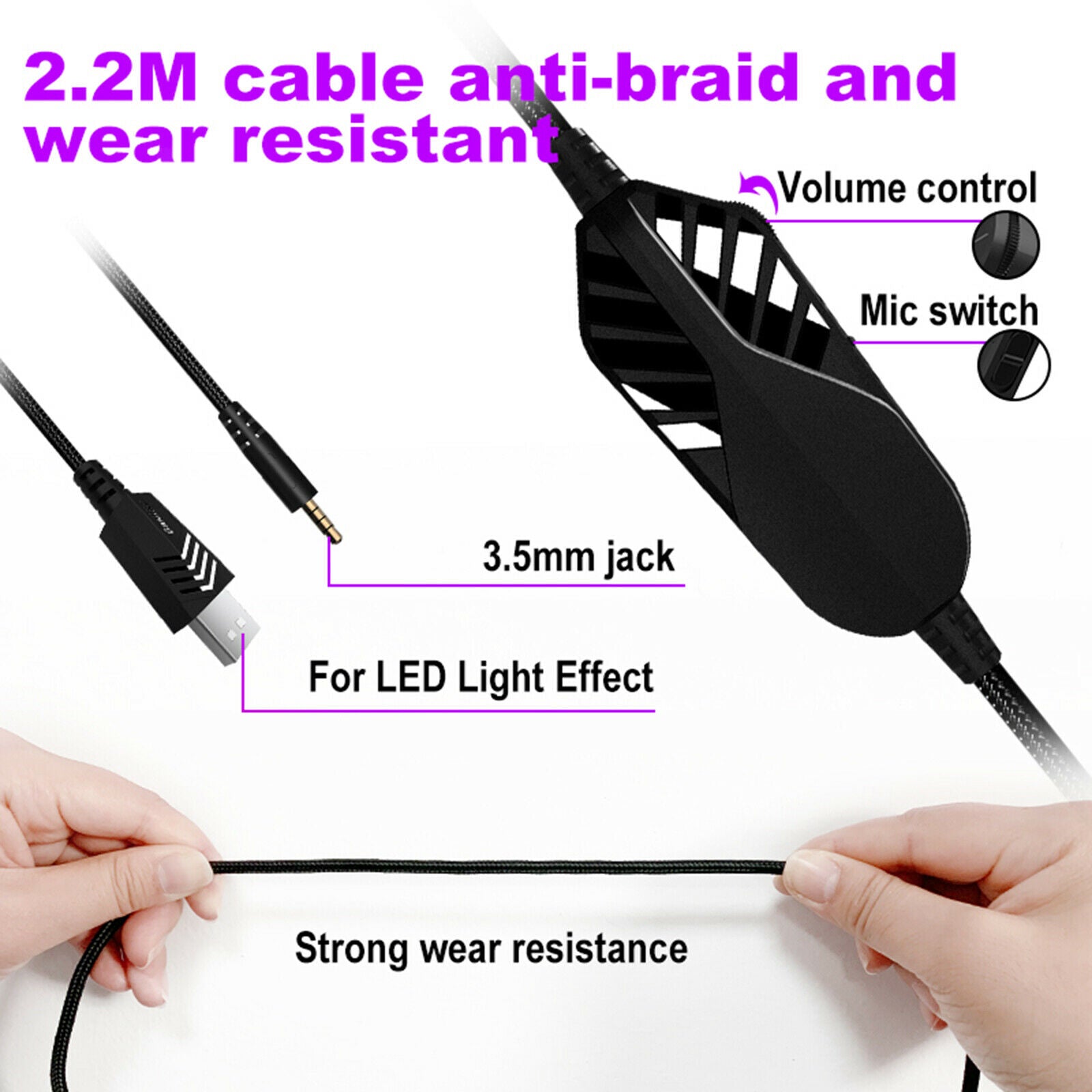 Wired Gaming Headset Over Ear Earphone with 120 degree Mic for Xbox One