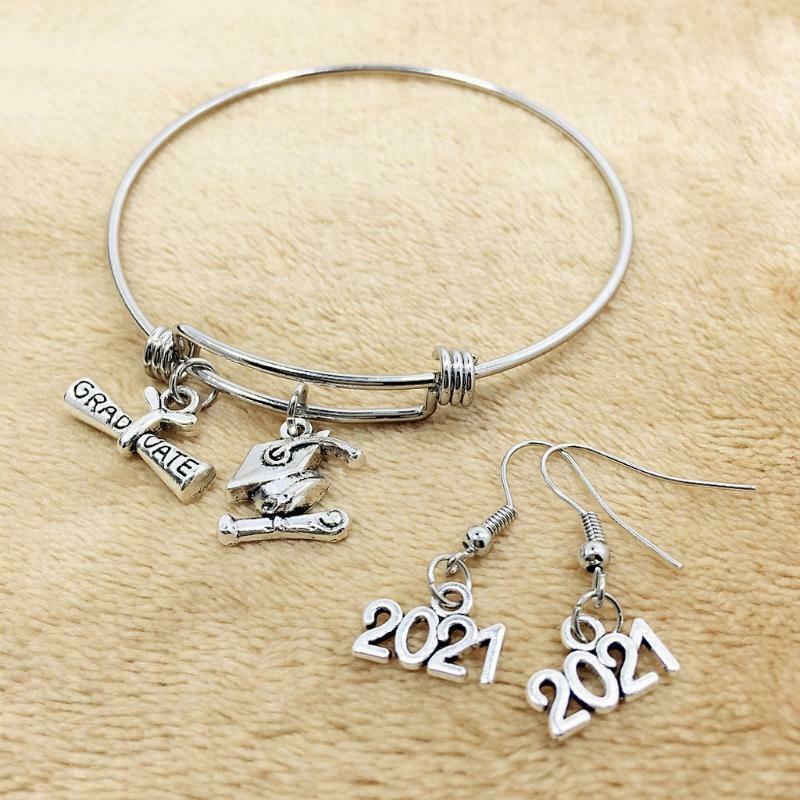 2021 New Year Graduation Bangle Bracelet Earrings Kit  College Graduation Gifts