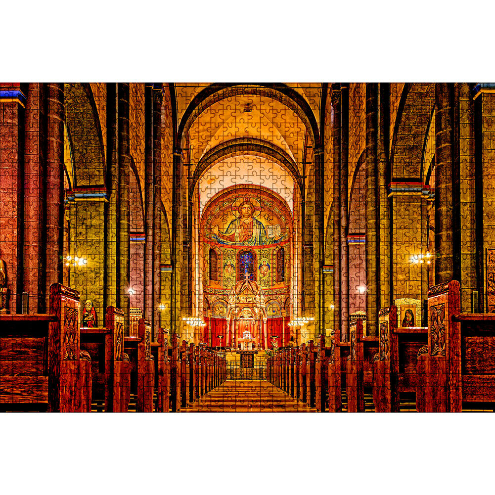 1000pcs DIY Church Interior Paper Puzzle Stress Relief Toys Handmade Gifts @
