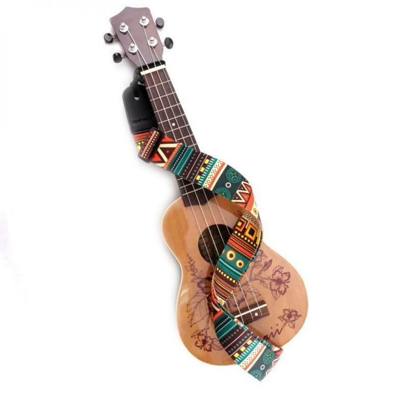 Adjustable Printing National Style Ukulele Strap Soft PU Leather